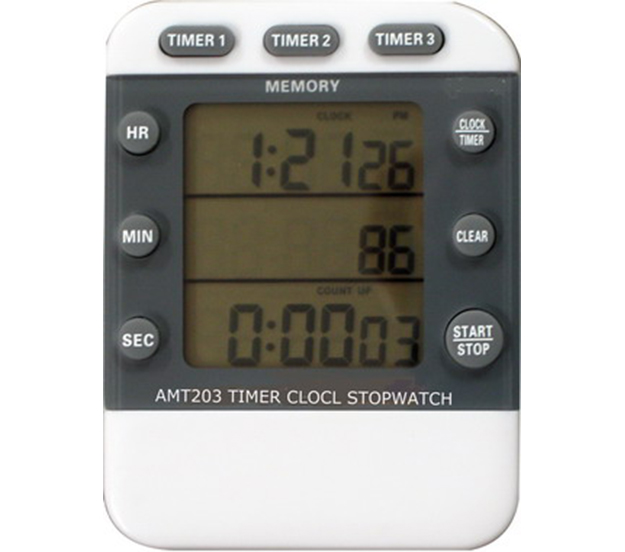 AMT203 Digital 3 Channel Timer Clock and Stopwatch
