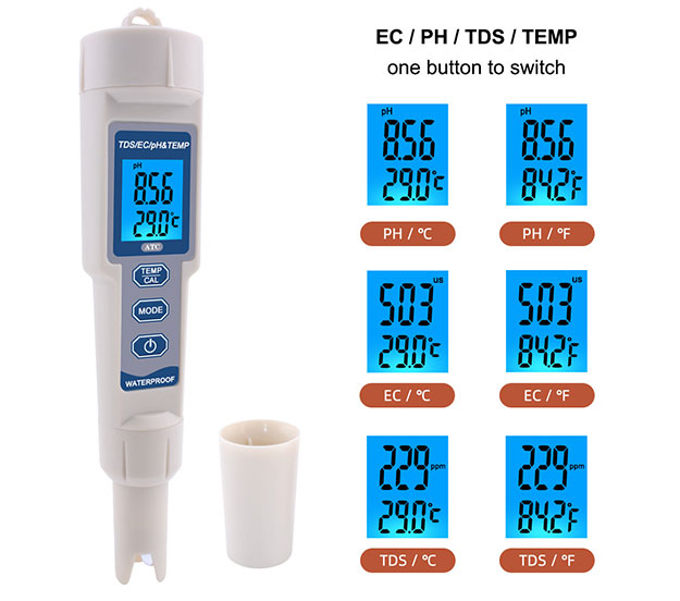 4 in 1 PH EC TDS Temperature Meter PH-3508