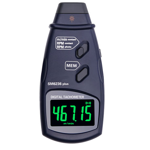 SM6236PLUS Photoelectric Contact 2 in 1 Digital Tachometer